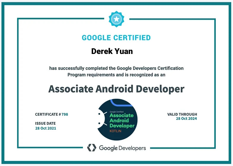 Android Developer Certificate